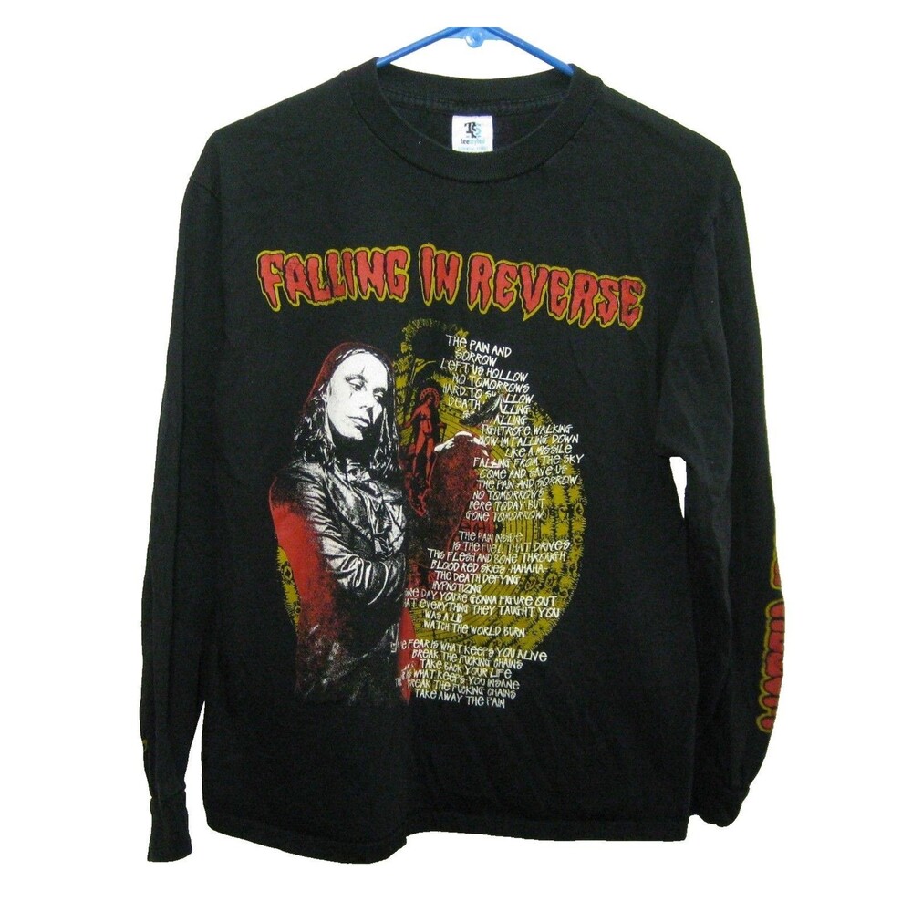 Falling In Reverse T-Shirt Womens Medium Black Long Sleeve Rock Band Tour Top